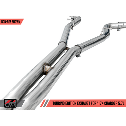 AWE Tuning 2015+ Dodge Charger 6.4L/6.2L SC Non-Resonated Touring Edition Exhaust - Silver Tips
