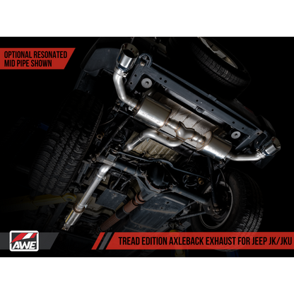 AWE Tuning 07-18 Jeep Wrangler JK/JKU 3.6L Tread Edition Axle-Back Dual Exhaust - Chrome Silver Tips