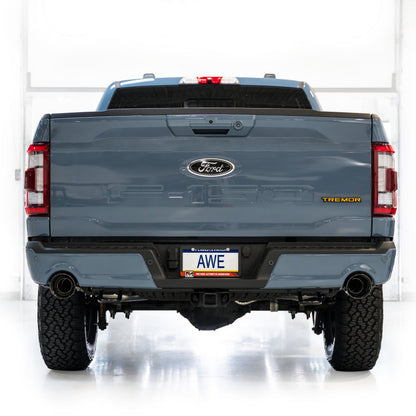 AWE Tuning Tuning 2021+ Ford F-150 Tremor (w/ Bumper Cutouts) 0FG Non-Resonated Catback -Diamond Black Tips