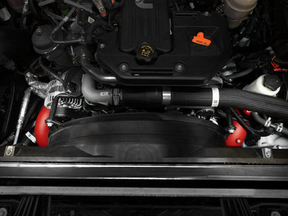 aFe BladeRunner 3in & 3-1/2in AL Hot and Cold Charge Pipe Kit Red RAM Diesel Trucks 25-26 L6-6.7L