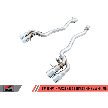 AWE Tuning SwitchPath Cat-back Exhaust with Chrome Silver Tips - 18-19 BMW M5