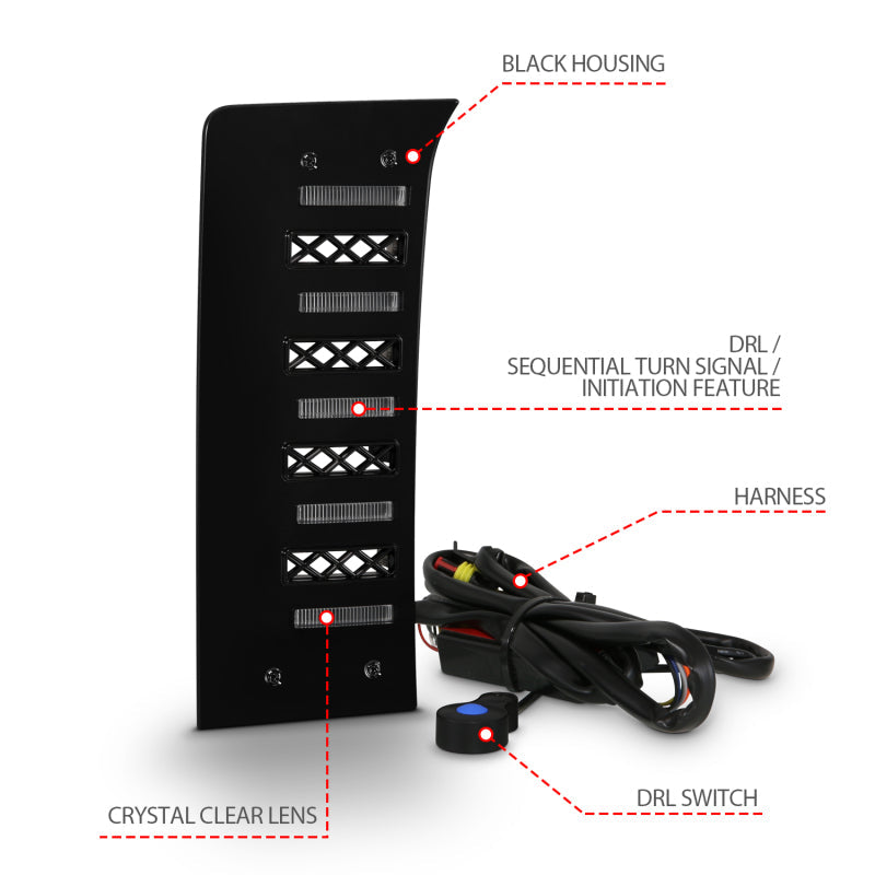 ANZO 22-24 Toyota Tundra (w/Factory LED Refl. & OE Bumper) Z-Series Full LED DRL Vent Lights - Pair