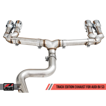 AWE Tuning Audi 8V S3 Track Edition Exhaust w/Chrome Silver Tips 102mm