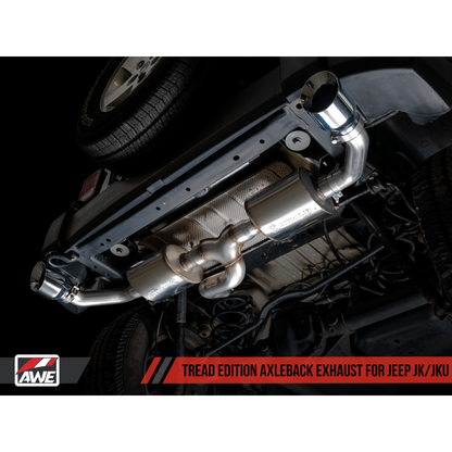 AWE Tuning 07-18 Jeep Wrangler JK/JKU 3.6L Tread Edition Axle-Back Dual Exhaust - Chrome Silver Tips