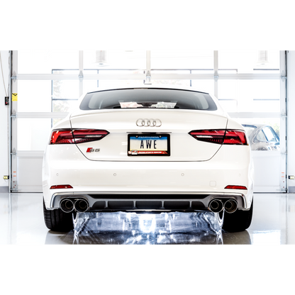 AWE Tuning Audi B9 S4 Touring Edition Exhaust - Non-Resonated (Silver 102mm Tips)