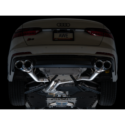 AWE Tuning 19-23 Audi C8 S6/S7 2.9T V6 AWD Track Edition Exhaust - Chrome Silver Tips