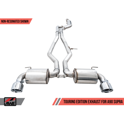 AWE Tuning 2020+ Toyota Supra A90 Non-Resonated Touring Edition Exhaust - 5in Chrome Silver Tips