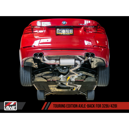 AWE Tuning BMW F3X N20/N26 328i/428i Touring Edition Exhaust Quad Outlet - 80mm Chrome Silver Tips