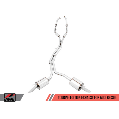 AWE Tuning Audi B9 SQ5 Non-Resonated Touring Edition Cat-Back Exhaust - No Tips (Turn Downs)