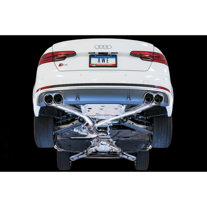 AWE Tuning Audi B9 S4 Track Edition Exhaust - Non-Resonated (Silver 102mm Tips)