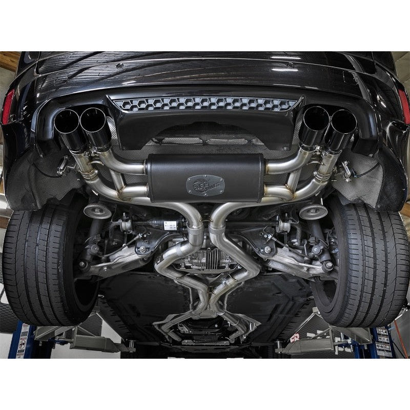 aFe MACH Force-Xp 3.5in. 304 SS C/B Exhaust System 15-18 BMW X5 M (F85) V8-4.4L (tt) - Black Tip