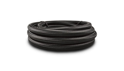 Vibrant -6 AN Black Nylon Braided Flex Hose w/ PTFE liner (10FT long)