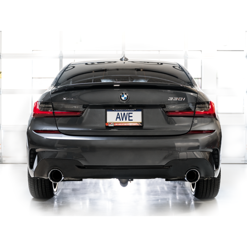 AWE 19-23 BMW 330i / 21-23 BMW 430i Base G2X Track Edition Axle Back Exhaust - Chrome Silver