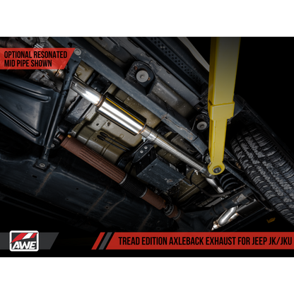 AWE Tuning 07-18 Jeep Wrangler JK/JKU 3.6L Tread Edition Axle-Back Dual Exhaust - Chrome Silver Tips