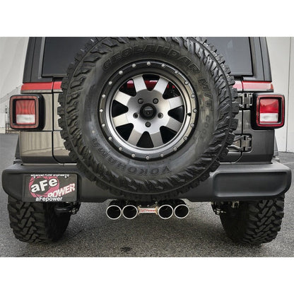 aFe Rebel Series 2.5in. 304 SS C/B Exhaust System 2018 Jeep Wrangler (JL) V6-3.6L - Polished Tip