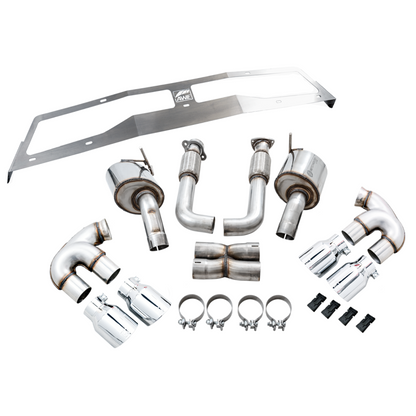 AWE Tuning 2020 Chevrolet Corvette (C8) Touring Edition Exhaust - Quad Chrome Silver Tips