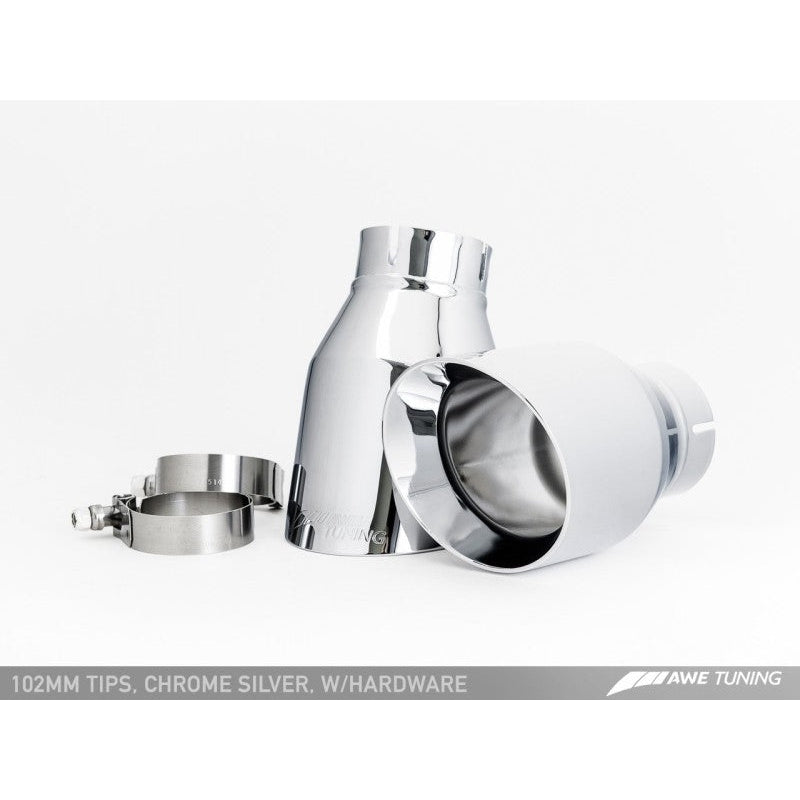 AWE Tuning BMW F10 M5 Touring Edition Axle-Back Exhaust Chrome Silver Tips