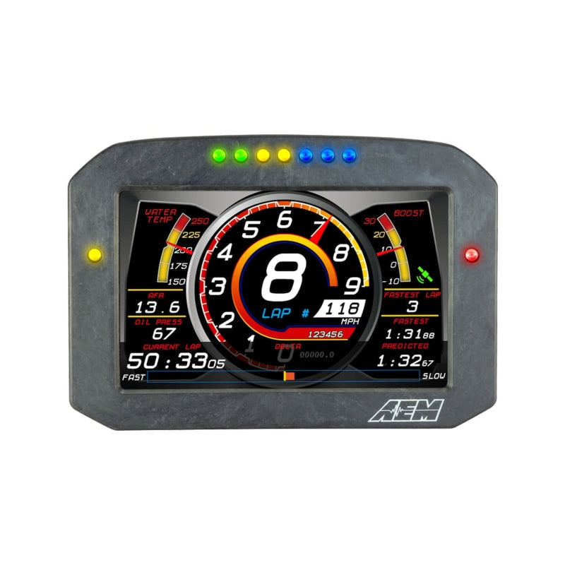 AEM CD-7LG Carbon Logging Flush Digital Dash Display w/ Internal 20Hz GPS & Antenna