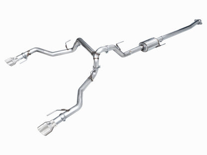 AWE Tuning 2021+ Ford F150 Tremor w/ Bumper Cutouts 0FG Non-Resonated Catback w/ Chrome Silver Tips