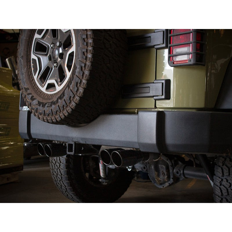 aFe Vulcan Series 2.5in 304SS Cat-Back Exhaust 07-18 Jeep Wrangler (JK) V6-3.6/3.8L w/ Black Tips