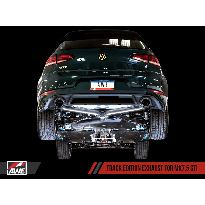 AWE Tuning Volkswagen GTI MK7.5 2.0T Track Edition Exhaust w/Chrome Silver Tips 102mm