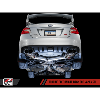 AWE Tuning Subaru STI VA / WRX GV / STI GV Sedan Touring Edition Exhaust - Chrome Silver Tip (102mm)