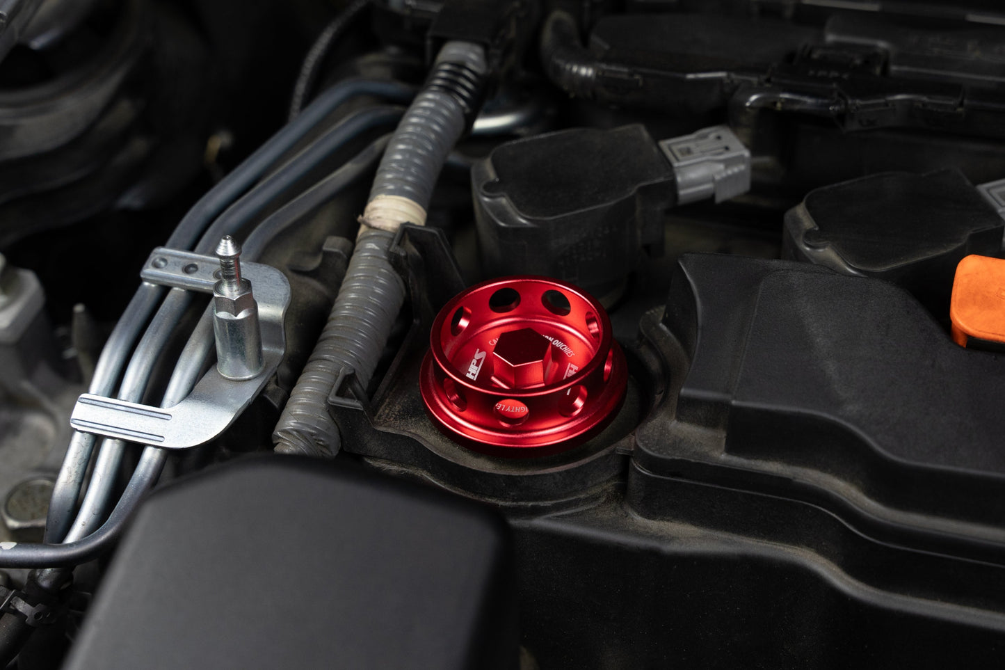 HPS Performance Billet Aluminum Engine Oil Cap Honda Accord, Red, 5269-104R
