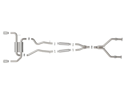 afe Takeda Cat-Back Exhaust System Infiniti Q50 14-15 V6-3.7L