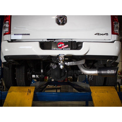 aFe ATLAS 5in Alum Steel DPF-Back Exhaust System w/Black Tip 19-20 Ram Diesel Trucks L6-6.7L (td)