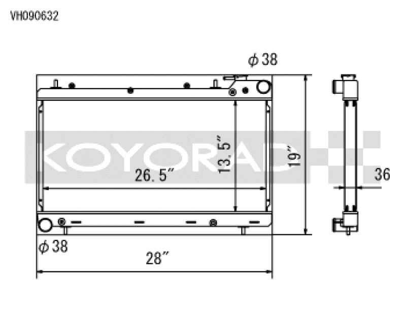 Koyo 93 - 98 Subaru Impreza 1.8/2.2L (MT) Radiator Radiators Koyo