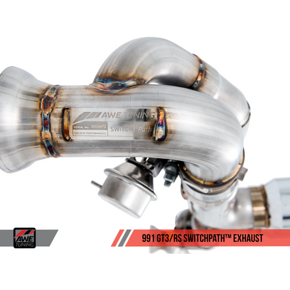 AWE Tuning Porsche 991 GT3 / RS SwitchPath Exhaust - Diamond Black Tips