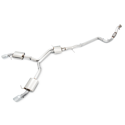 AWE Tuning Audi B9 A5 Touring Edition Exhaust Dual Outlet - Chrome Silver Tips (Includes DP)