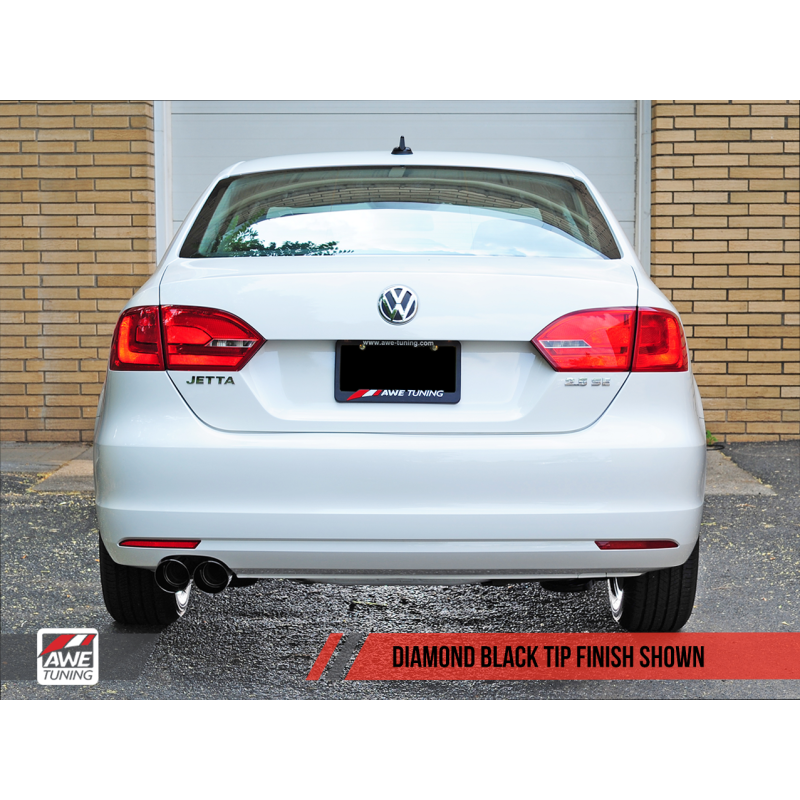 AWE Tuning Mk6 Jetta 2.5L Touring Edition Exhaust - Diamond Black Tips