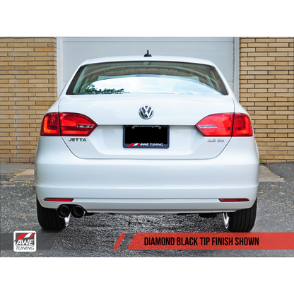 AWE Tuning Mk6 Jetta 2.5L Track Edition Exhaust - Diamond Black Tips
