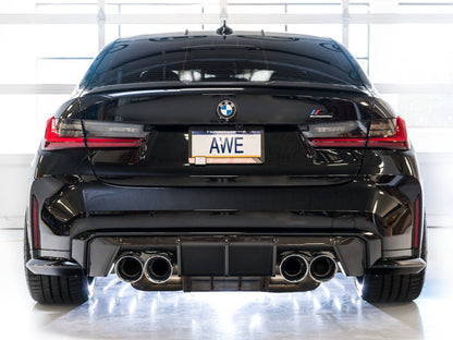 AWE Tuning Track Edition Cat-Back Exhaust for BMW G8X M3/M4 - Chrome Silver Tips
