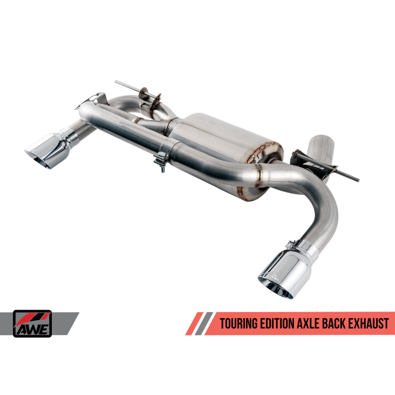 AWE Tuning BMW F3X 335i/435i Touring Edition Axle-Back Exhaust - Chrome Silver Tips (102mm)