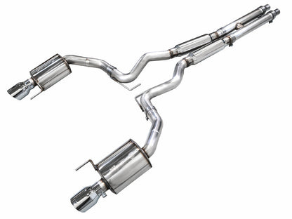 AWE Tuning 2024 Ford Mustang GT Fastback S650 RWD Touring Catback Exhaust w/ Dual Chrome Silver Tips