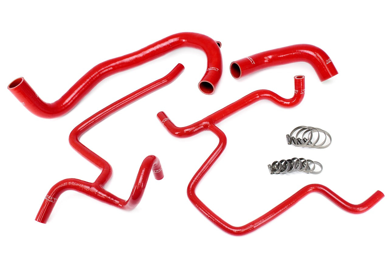 HPS Performance Red Silicone Radiator Hoses, Oil Cooler Hose, Heater Coolant Hose Kit 2011-2014 Dodge Challenger SRT8 6.4L V8 57-1616-RED