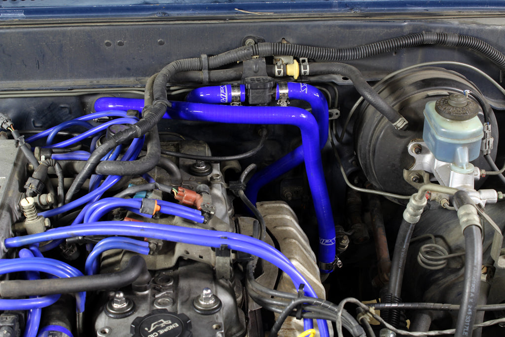 HPS Red Reinforced Silicone Heater Hose Kit Toyota 89-95 Pickup 22RE Non Turbo EFI LHD