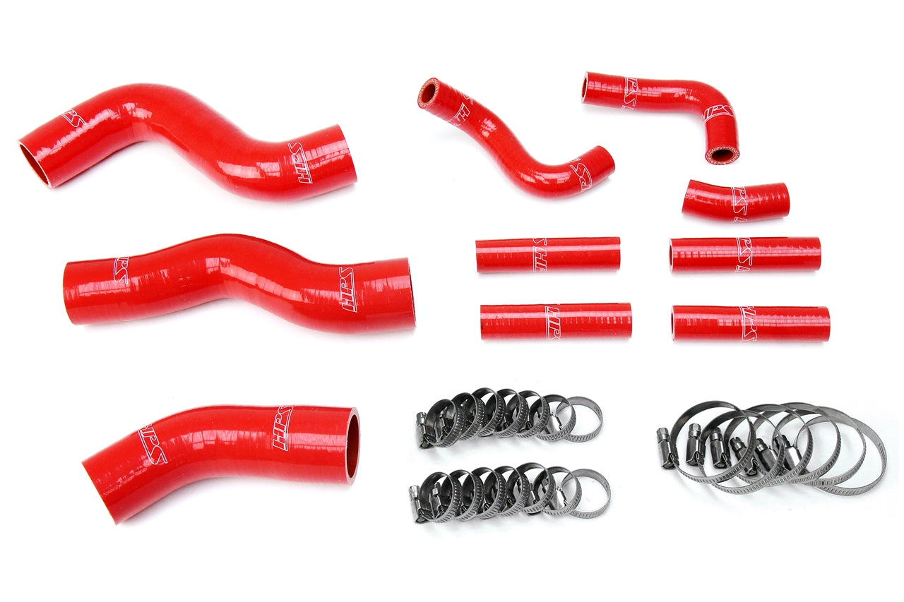 HPS Red Silicone Radiator + Heater Hose Kit 1996-1997 Lexus LX450 FJ80 FJ 4.5L I6 without rear heater 57-1441-RED