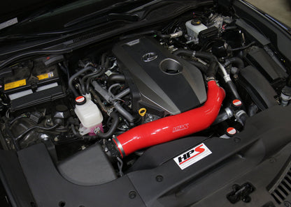 HPS Red Reinforced Silicone Post MAF Air Intake Hose Kit Lexus 16-17 IS200t 2.0L Turbo