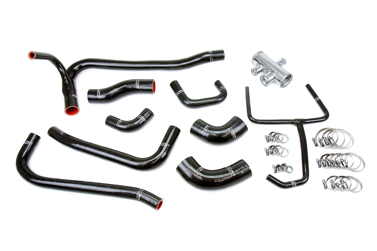 HPS Performance Black Silicone Radiator Coolant Hose Kit 2007-2014 Ford Mustang Shelby GT500 GT500KR 5.4L 5.8L Supercharged 57-2069-BLK