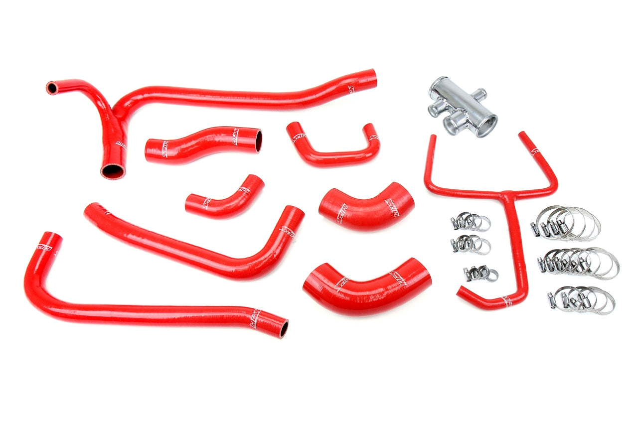 HPS Performance Red Silicone Radiator Coolant Hose Kit 2007-2014 Ford Mustang Shelby GT500 GT500KR 5.4L 5.8L Supercharged 57-2069-RED