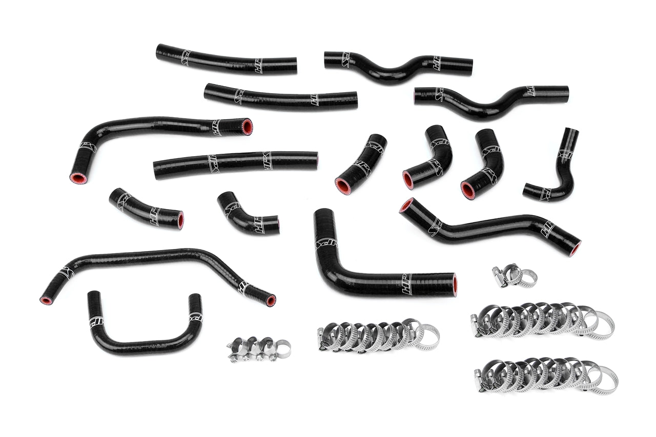 HPS Black Silicone Heater Hose Kit Complete 16pcs Set, Toyota 03-07 Land Cruiser 4.7L V8 J100, 57-1911-BLK