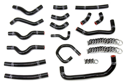 HPS Reinforced Black Silicone Heater Hose Kit Complete 16pcs Set, Toyota 98-02 Land Cruiser 4.7L V8 J100, 57-1913-BLK