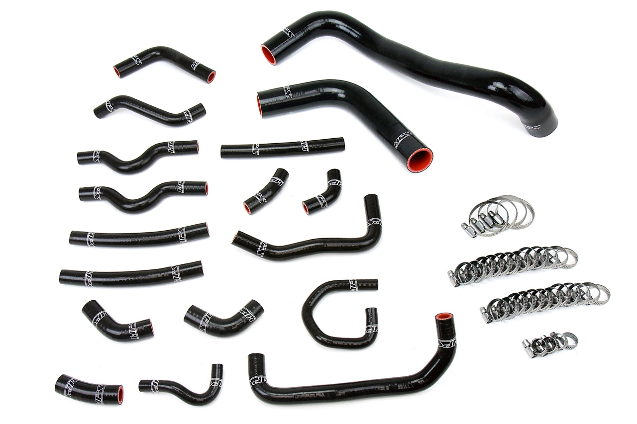 HPS Black Silicone Radiator and Heater Coolant Hose Kit, Toyota 98-02 Land Cruiser 4.7L V8 J100, 57-1914-BLK