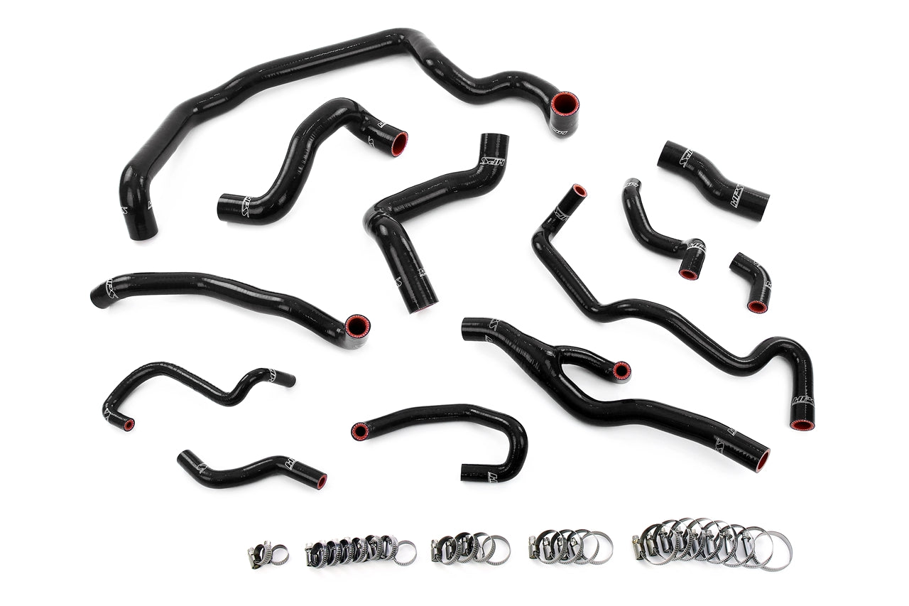 HPS Black Silicone Radiator, Heater, Water Pump, and Expansion Tank Coolant Hose Kit 07-10 Mini Cooper S 1.6L Turbo N14 Engine, Automatic Trans, 57-2000-BLK