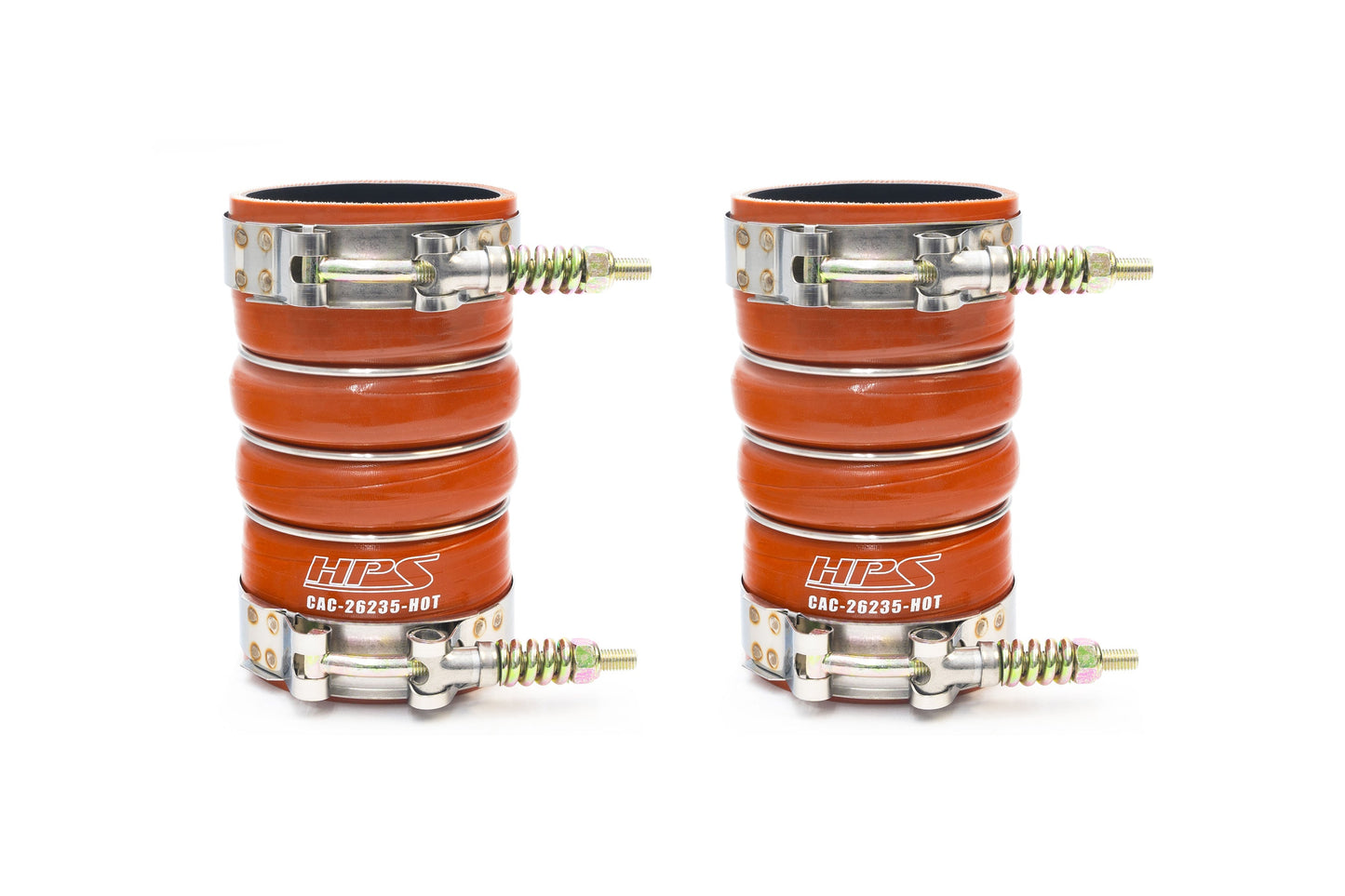 HPS Silicone Intercooler Hose Boots Kit (2pcs Hot Side), 2010 Sterling Truck Bullet 45 55 6.7L Diesel Cummins, Orange, 57-2209