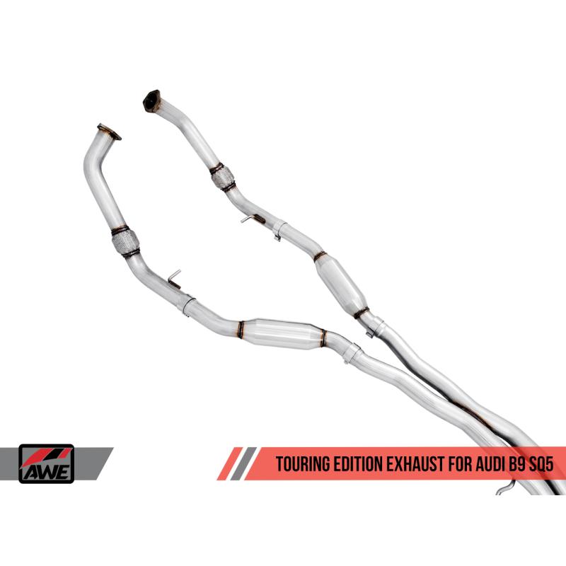 AWE Tuning Audi B9 SQ5 Non-Resonated Touring Edition Cat-Back Exhaust - No Tips (Turn Downs)