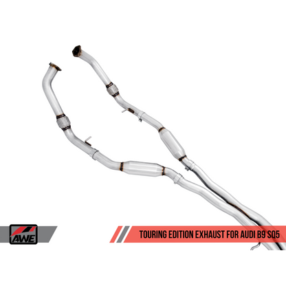 AWE Tuning Audi B9 SQ5 Non-Resonated Touring Edition Cat-Back Exhaust - No Tips (Turn Downs)
